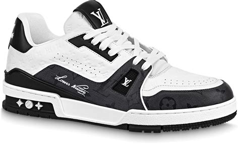 louis vuitton trainers black and grey|Louis Vuitton white sneaker.